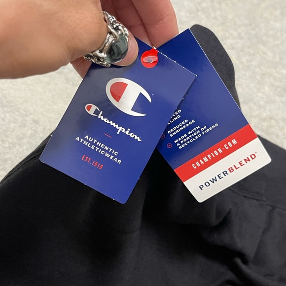 NWT Women’s Size Small Champion Drawstring Fleece Joggers With Logo Print Black - Picture 8 of 14